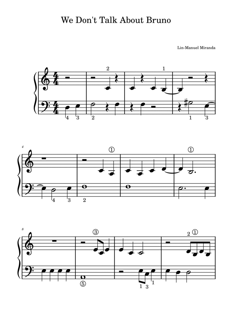 We Don't Talk About Bruno Easy Piano scores gallery preview page 1