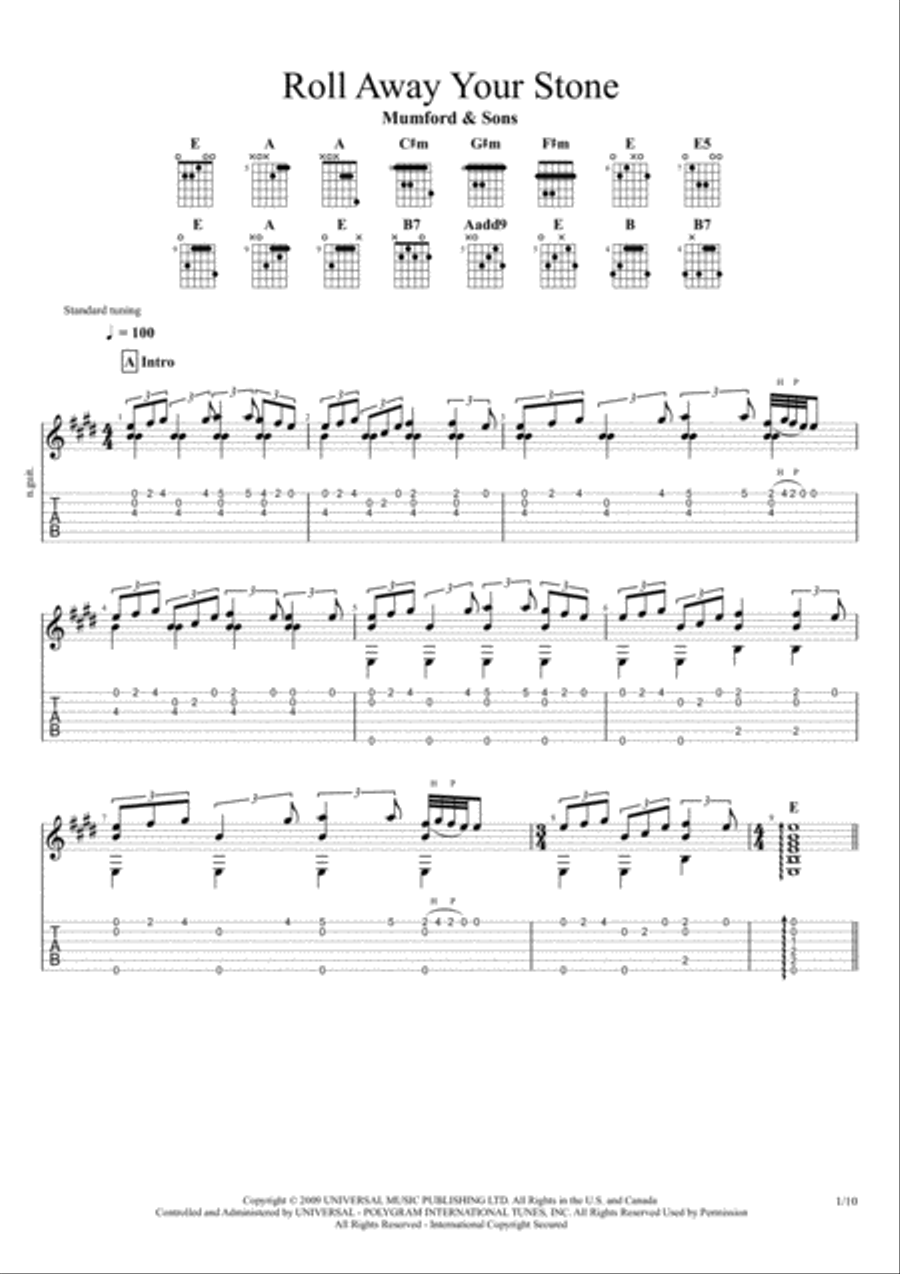 Roll Away Your Stone Roll Away Your Stone Electric Guitar scores gallery preview page 1