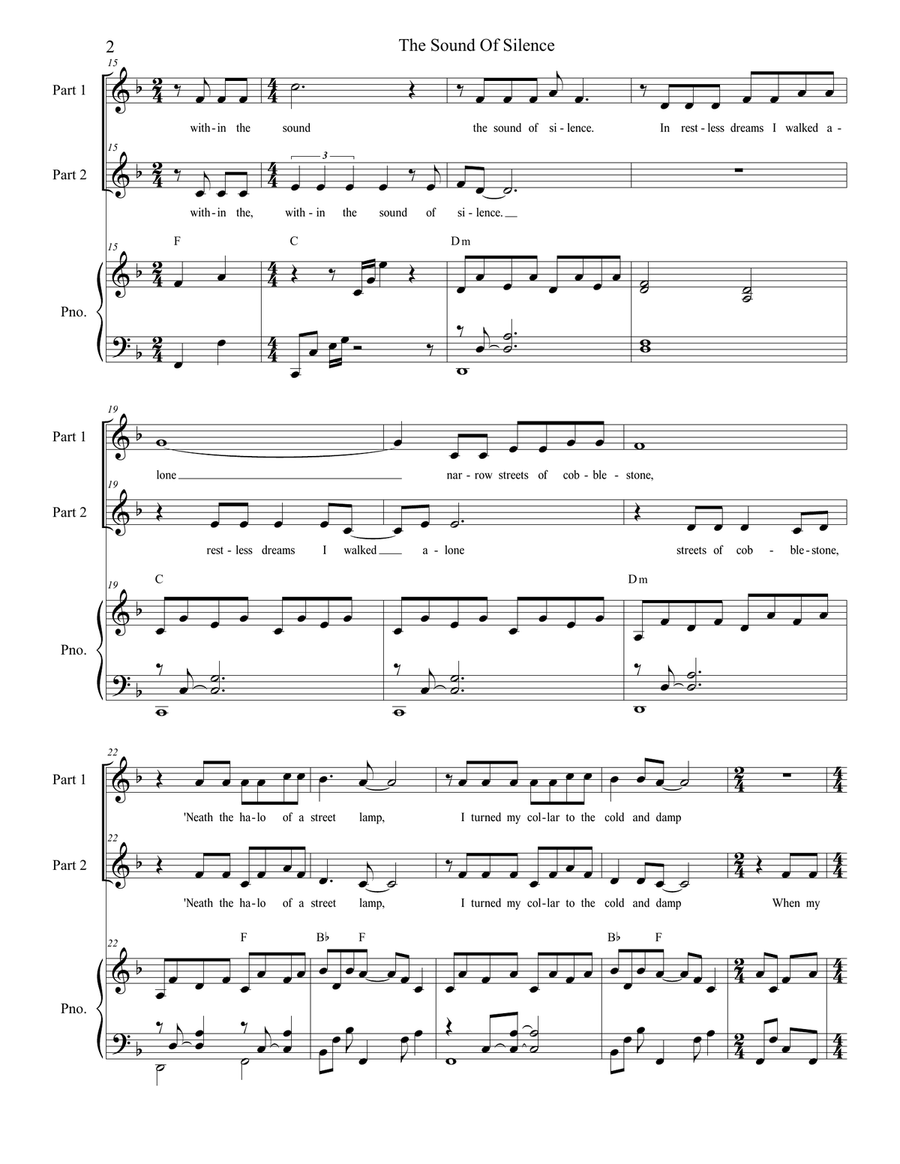 The Sound Of Silence The Sound Of Silence 2-Part scores gallery preview page 2