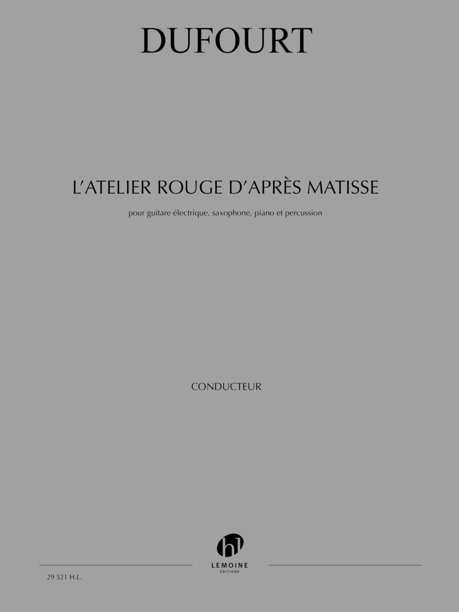 L'Atelier rouge d'apres Matisse Saxophone scores gallery preview page 1