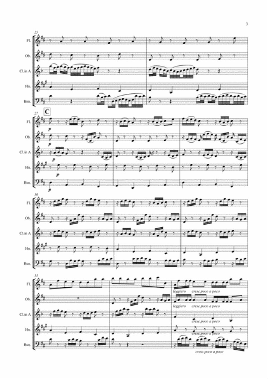 Pachelbel: Canon In D - wind quintet Woodwind Quintet scores gallery preview page 3