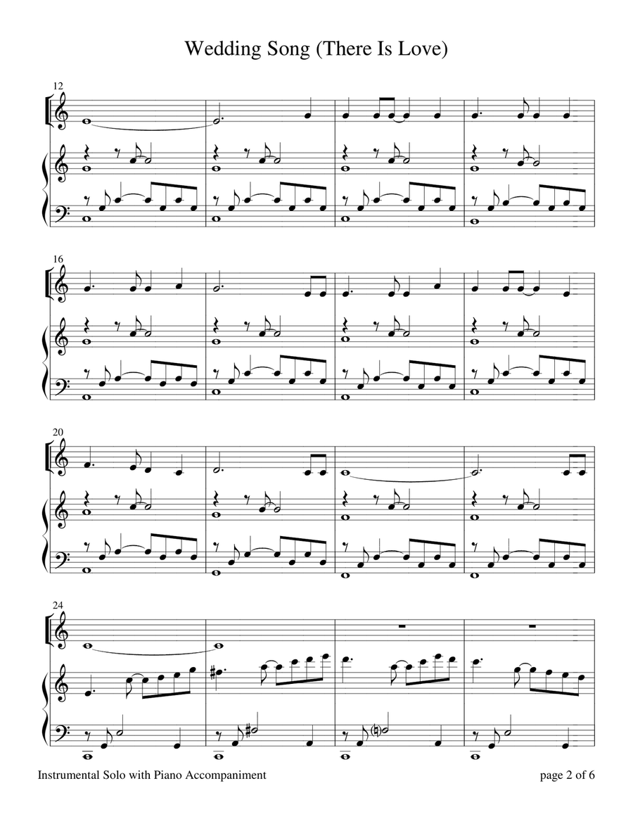 Wedding Song (There Is Love) Violin Solo scores gallery preview page 5