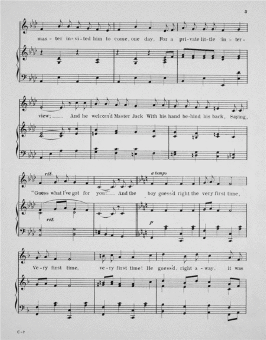 The Runaway Girl. New Musical Play. The Boy Guessed Right Voice scores gallery preview page 3