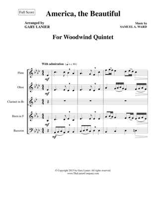 AMERICA, THE BEAUTIFUL (Woodwind Quintet/Score and Parts)