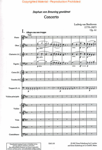 Violin Concerto in D Major Op. 61 image number null
