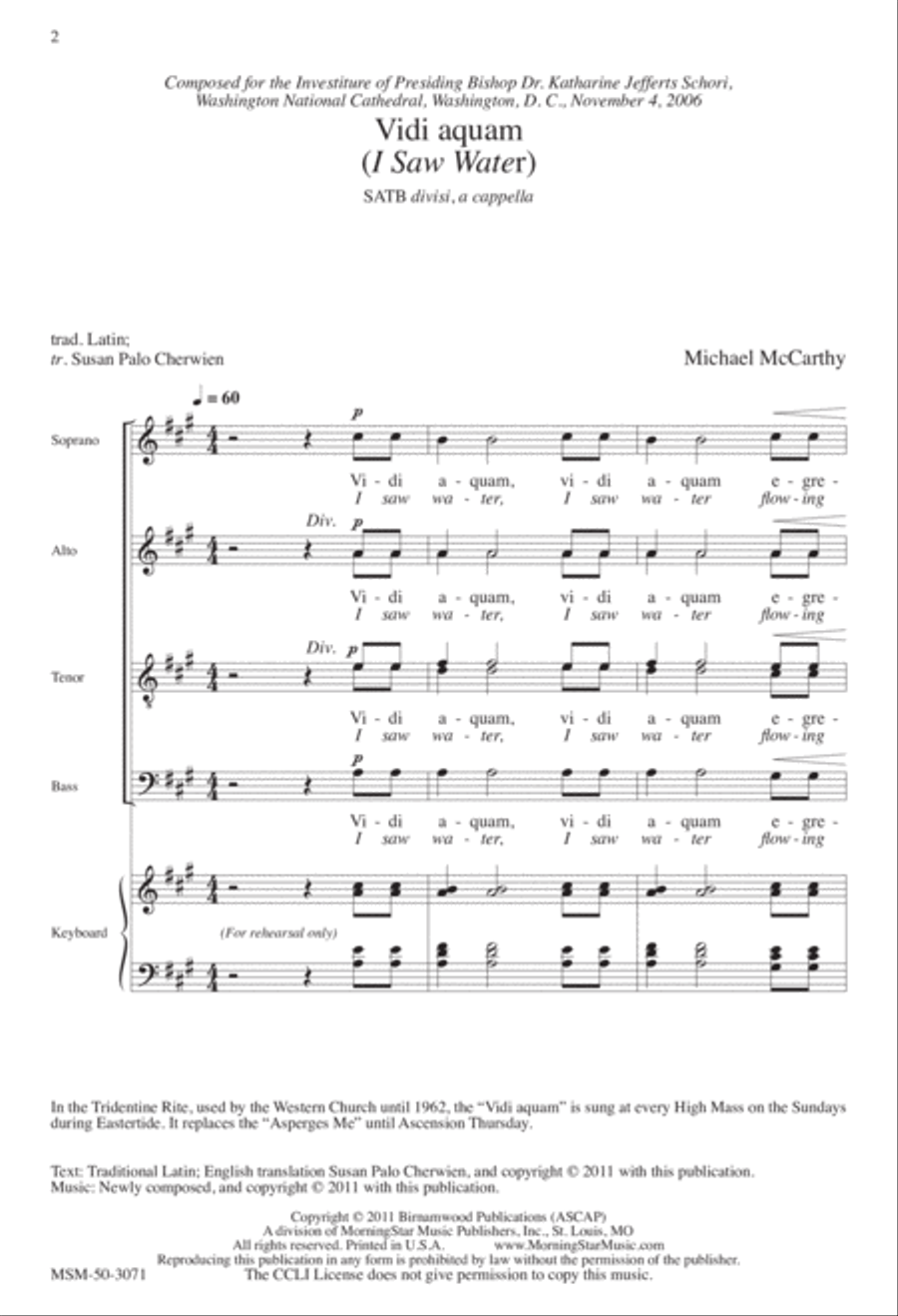 Vidi aquam (I Saw Water) Divisi scores gallery preview page 2