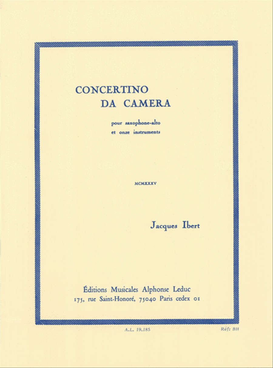 Concertino da Camera Concertino da Camera Alto Saxophone scores gallery preview page 1
