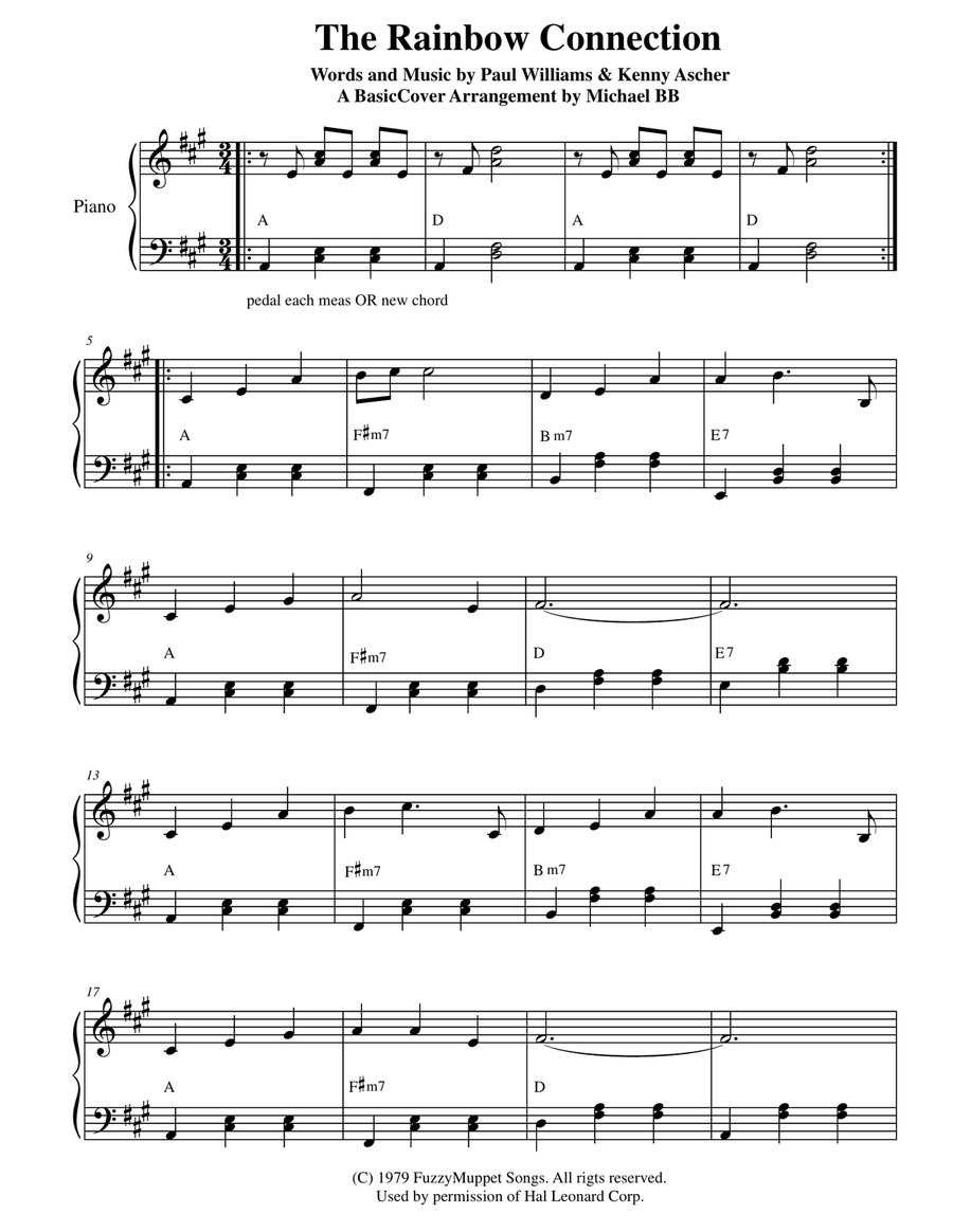 The Rainbow Connection Piano Solo scores gallery preview page 1