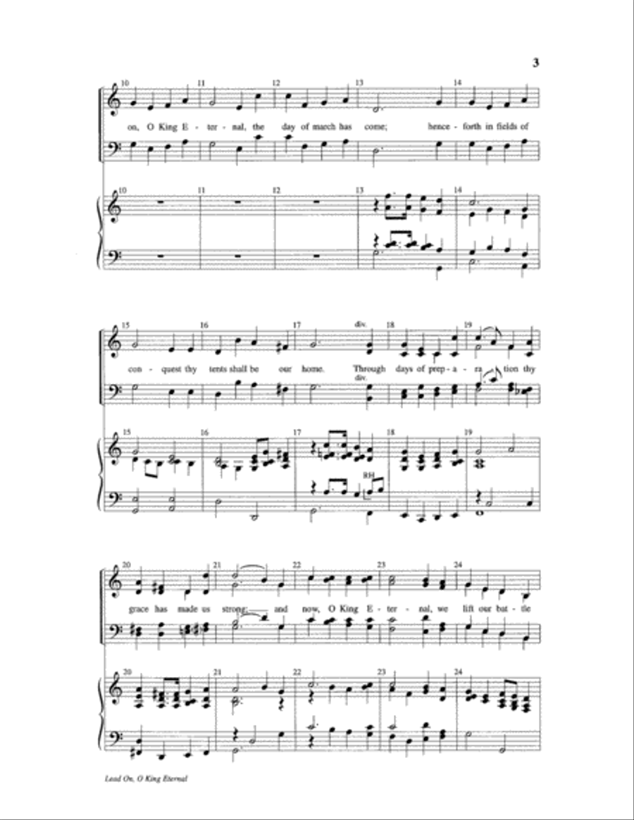 Lead On, O King Eternal 4-Part scores gallery preview page 3