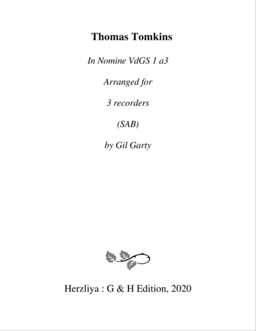 2 In Nomine & 14 Fantasies VdGS 1-16 (arrangements for 3 recorders) Recorder scores gallery preview page 2
