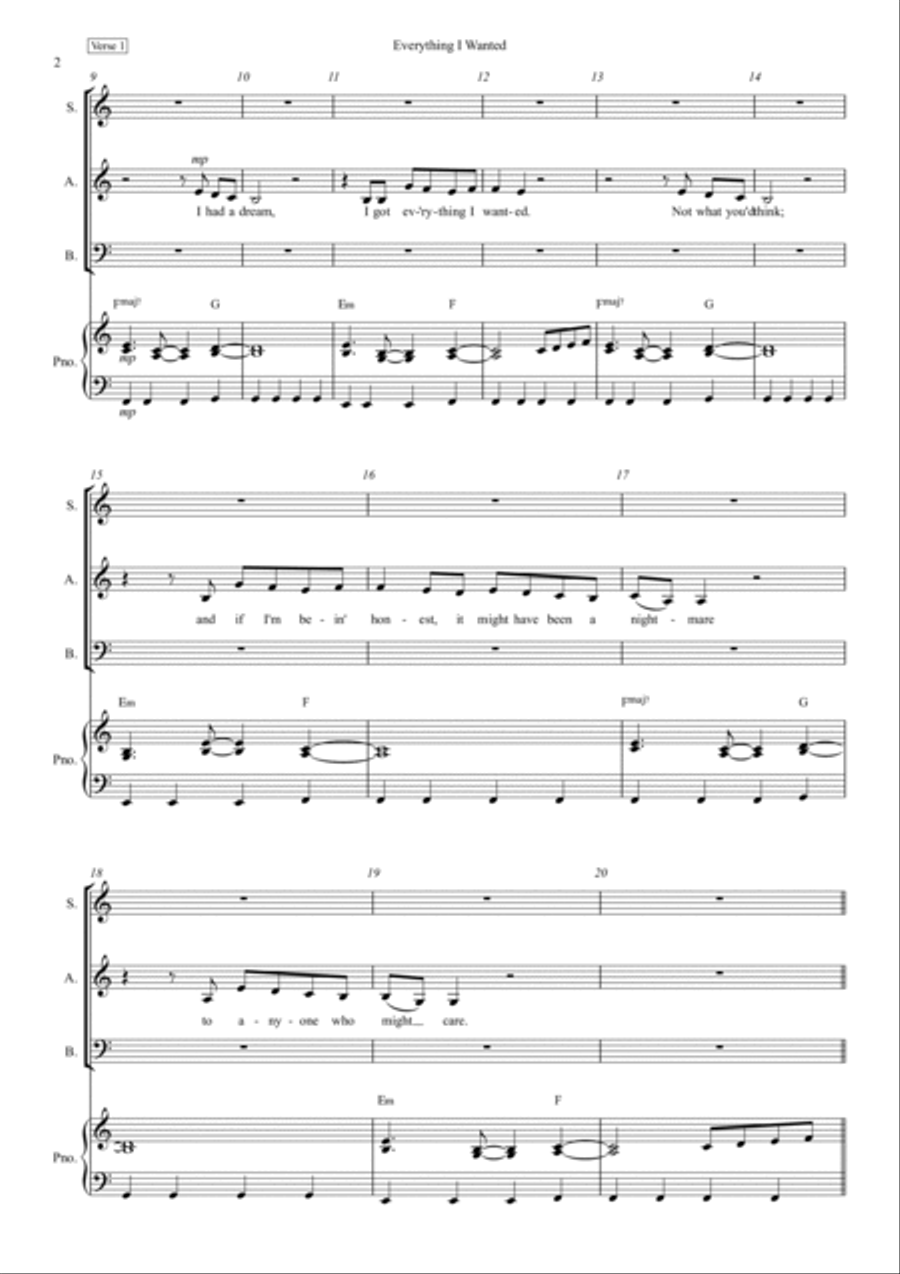 Everything I Wanted 3-Part scores gallery preview page 2