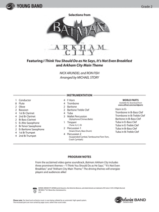 Book cover for Batman: Arkham City, Selections from: Score