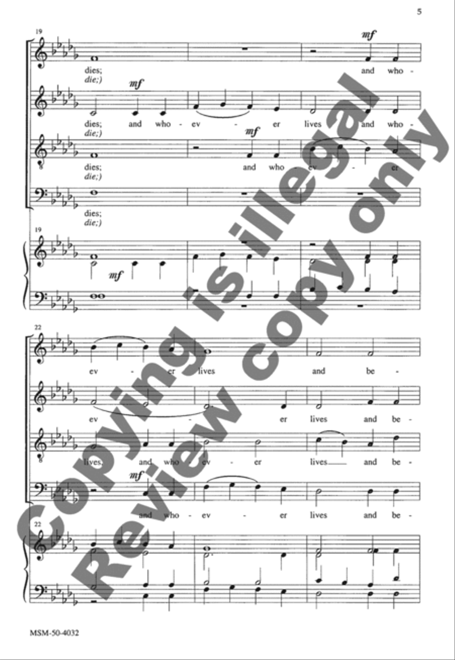 I Am the Resurrection 4-Part scores gallery preview page 5
