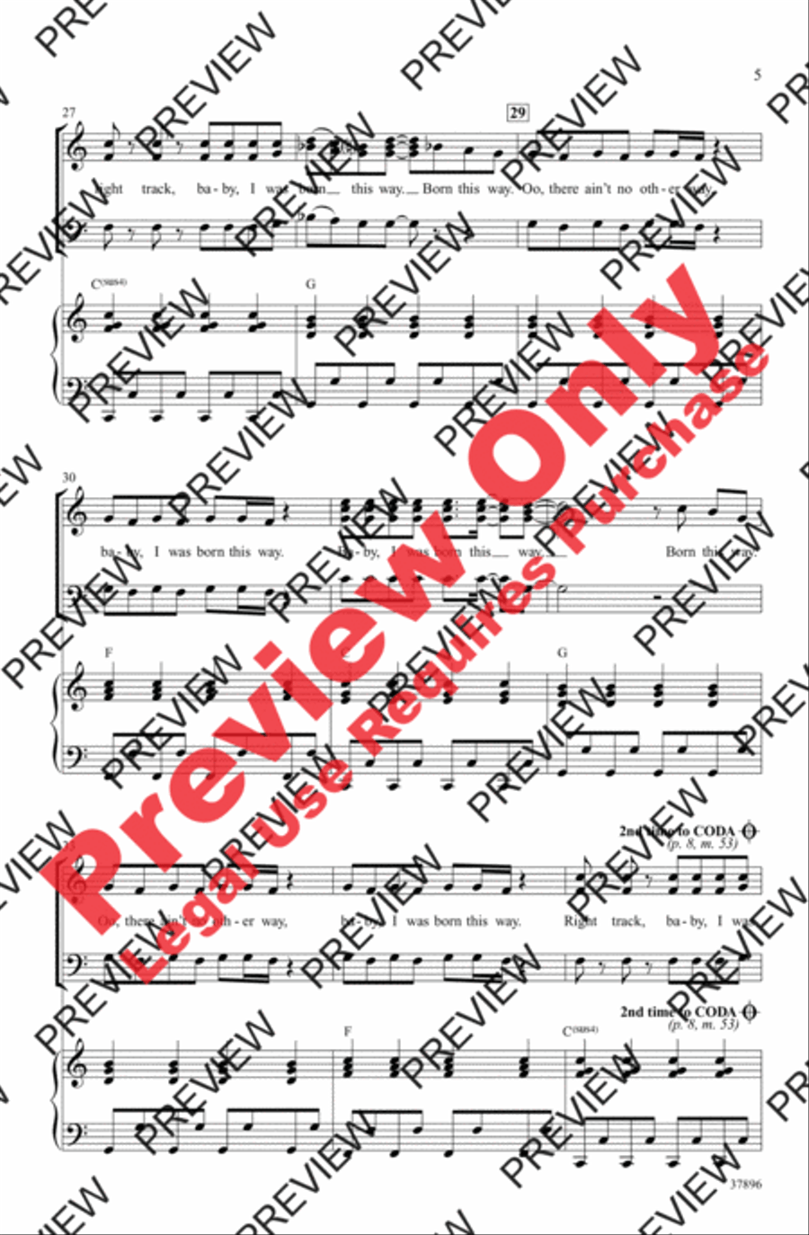 Born This Way Born This Way 3-Part scores gallery preview page 5