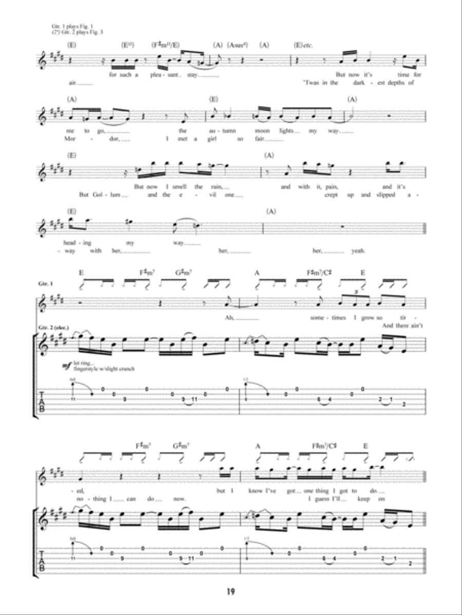 Ramble On Guitar Tablature scores gallery preview page 3