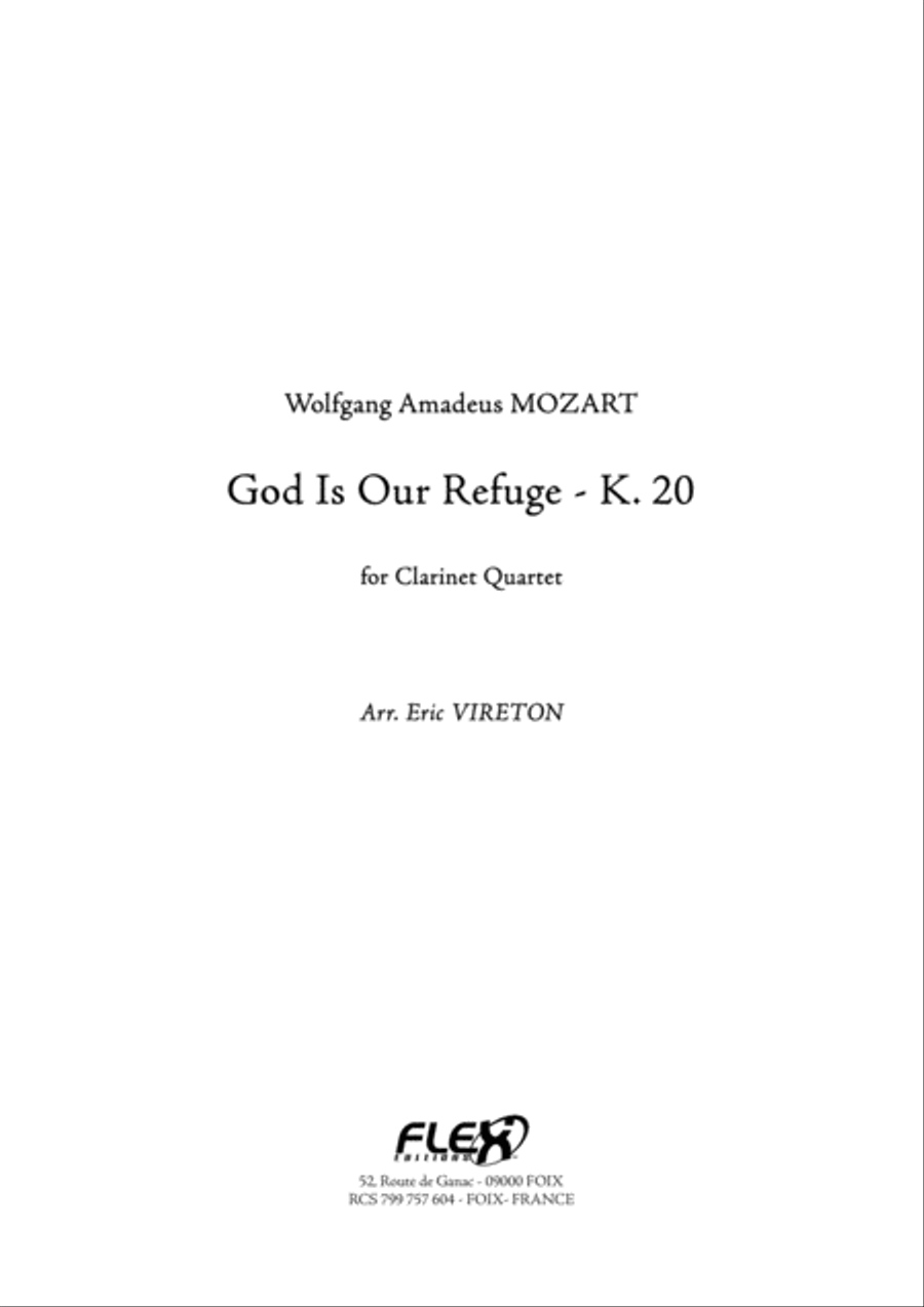 God Is Our Refuge K. 20 Clarinet Quartet scores gallery preview page 1