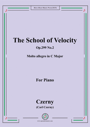 Book cover for Czerny-The School of Velocity,Op.299 No.2,Molto allegro in C Major,for Piano