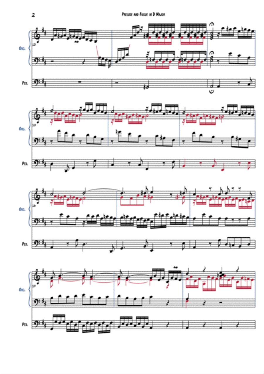 Johann Ludwig Krebs - Prelude and Fugue in D Major - Prelude Organ Solo scores gallery preview page 3