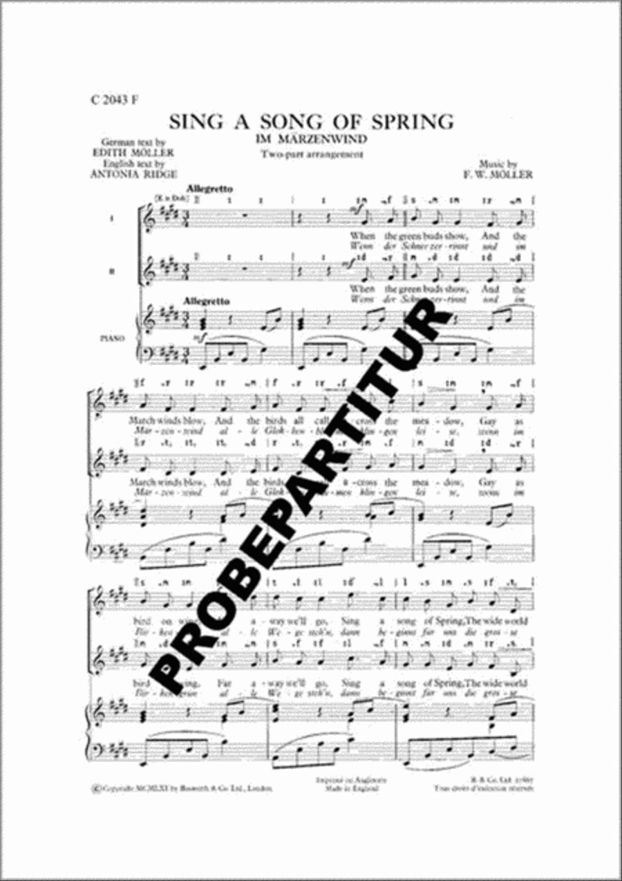 Im Märzenwind Women's Choir scores gallery preview page 1