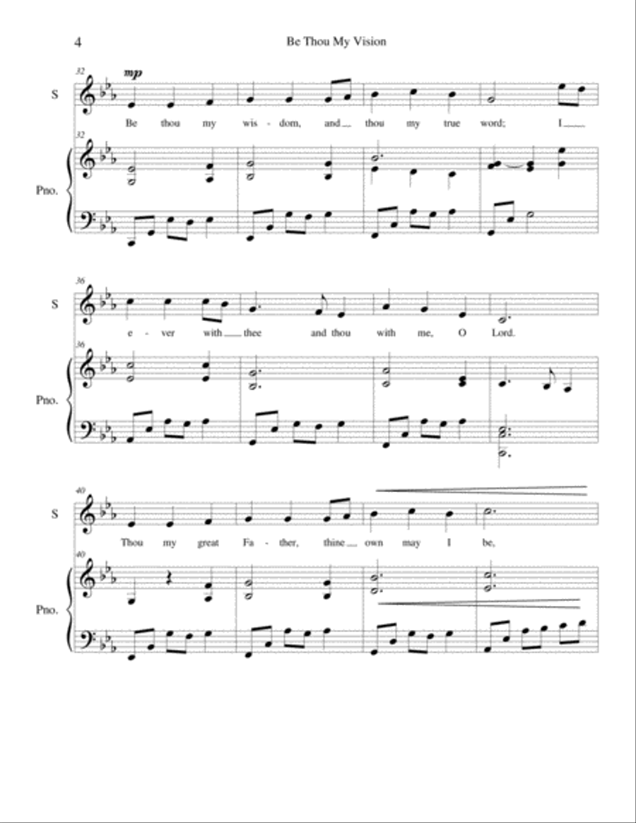 Be Thou My Vision - contemporary setting for voice and piano Soprano Voice scores gallery preview page 4
