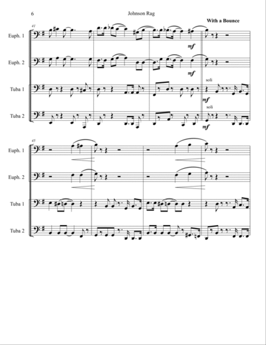 Johnson Rag Brass Quartet scores gallery preview page 6
