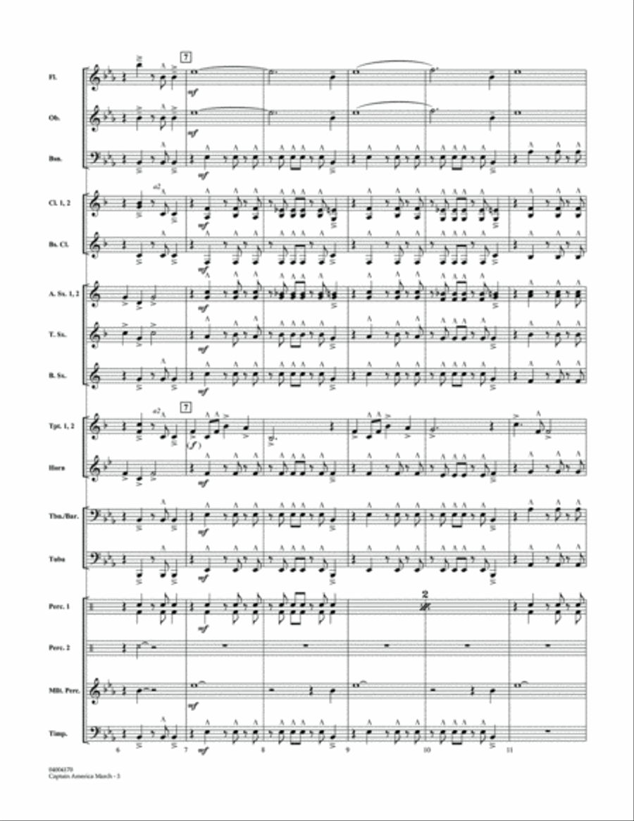 Captain America March - Conductor Score (Full Score) Concert Band scores gallery preview page 3