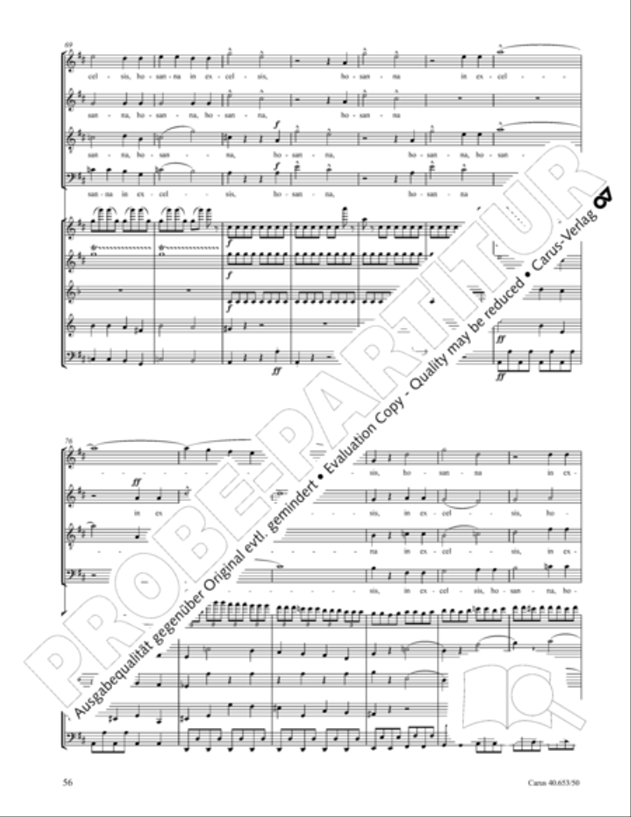 Mass in D Major (Missa in D) 4-Part scores gallery preview page 57