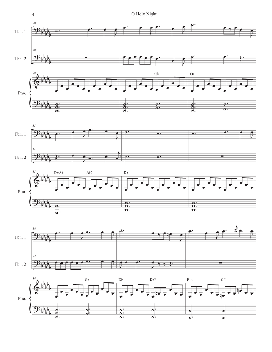 O Holy Night (Trombone Duet) - Alternate Version) Trombone Duet scores gallery preview page 5