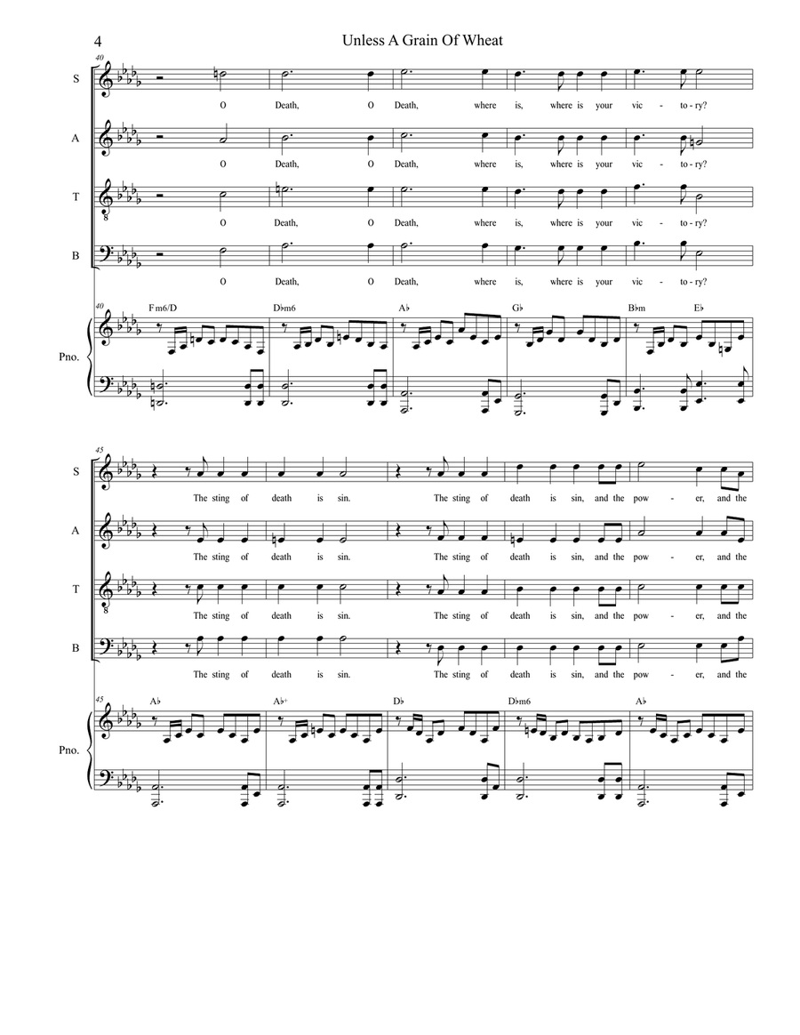Unless A Grain Of Wheat Unless A Grain Of Wheat 4-Part scores gallery preview page 4