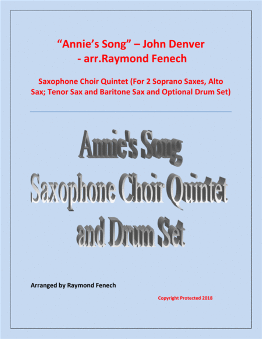Annie's Song Saxophone Quintet scores gallery preview page 1