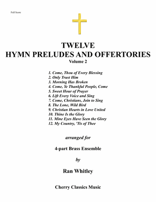 Book cover for Twelve Hymn Preludes and Offertories for 4-part Brass Ensemble, Volume 2