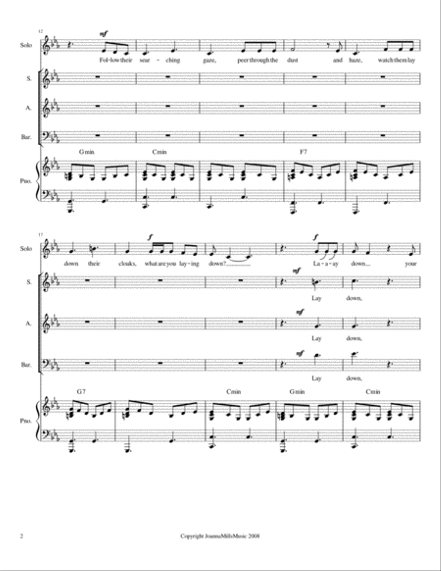 Lay Down (A Palm Sunday Anthem) 3-Part scores gallery preview page 2