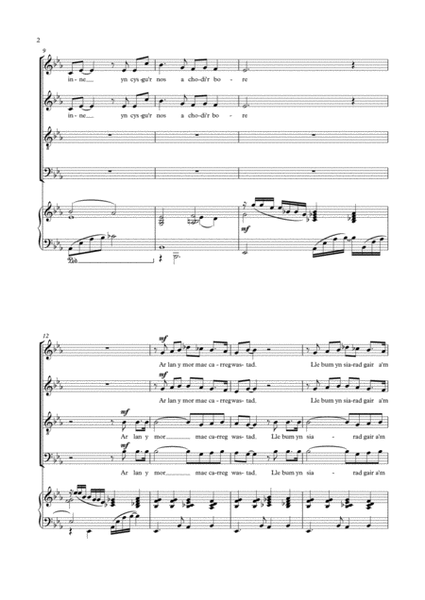 Ar Lan Y Mor for SATB Choir & piano. image number null