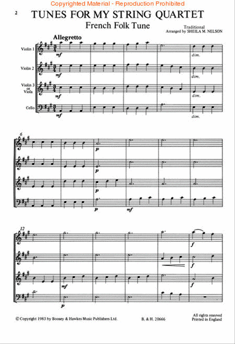 Tunes for My String Quartet String Quartet scores gallery preview page 2