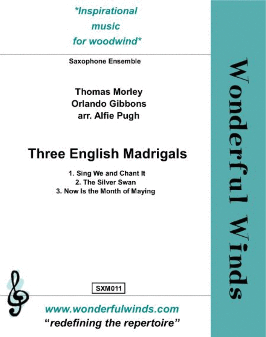 Three English Madrigals Saxophone Ensemble scores gallery preview page 1