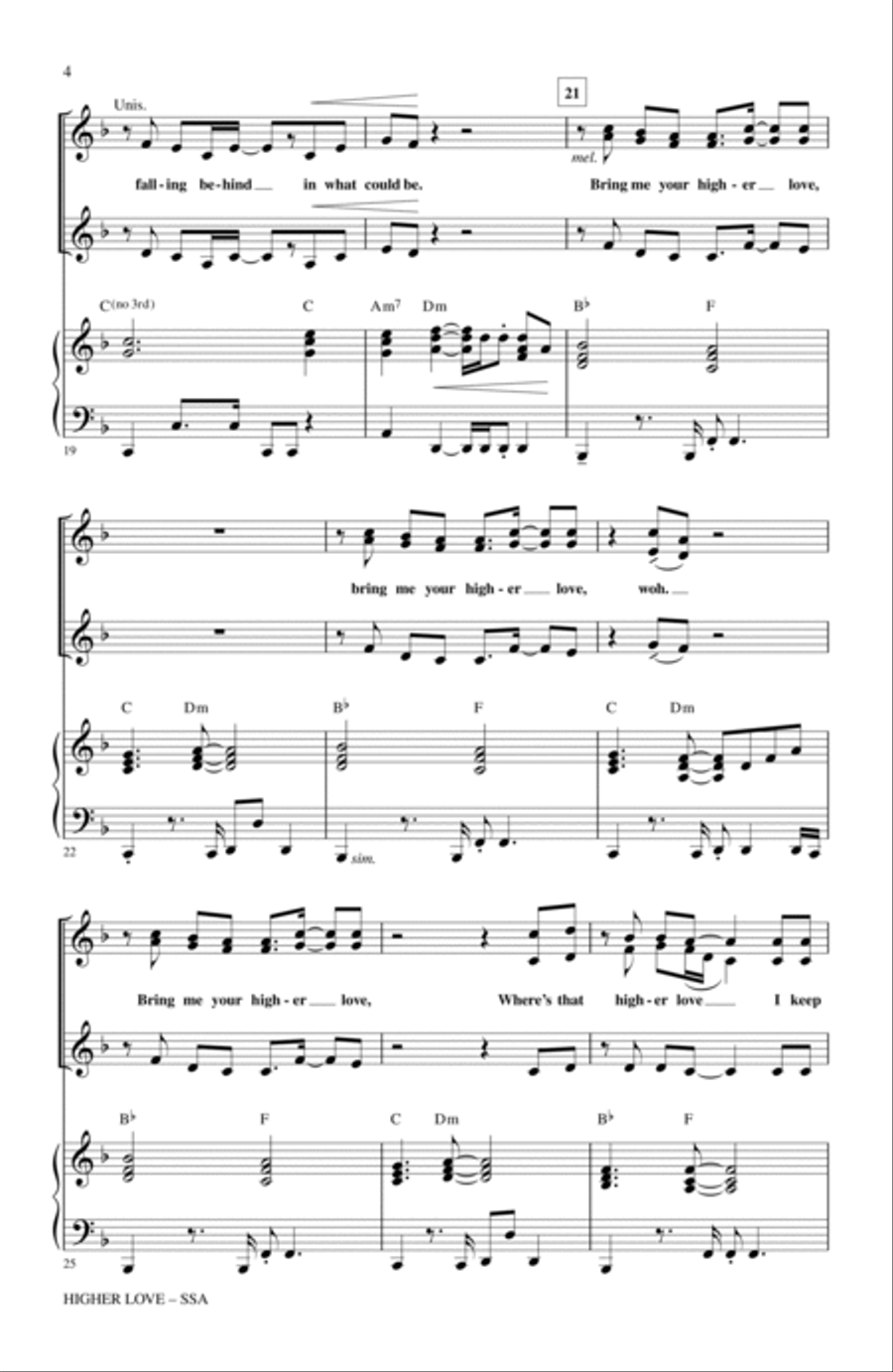 Higher Love SSA scores gallery preview page 3