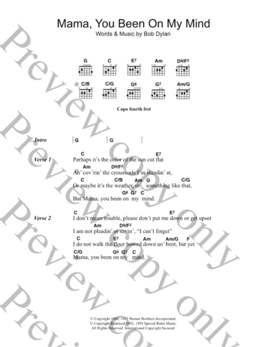 Mama, You Been On My Mind Acoustic Guitar scores gallery preview page 1