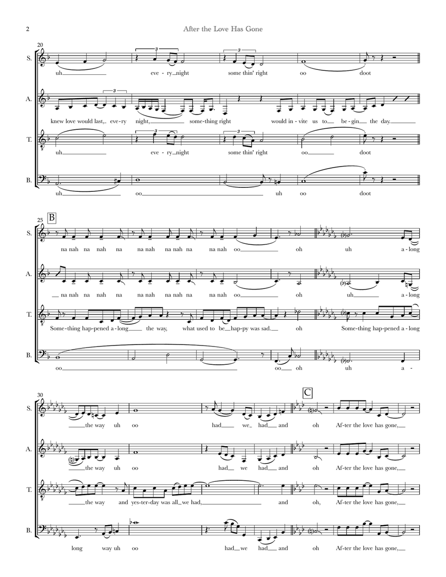 After The Love Has Gone 4-Part scores gallery preview page 2