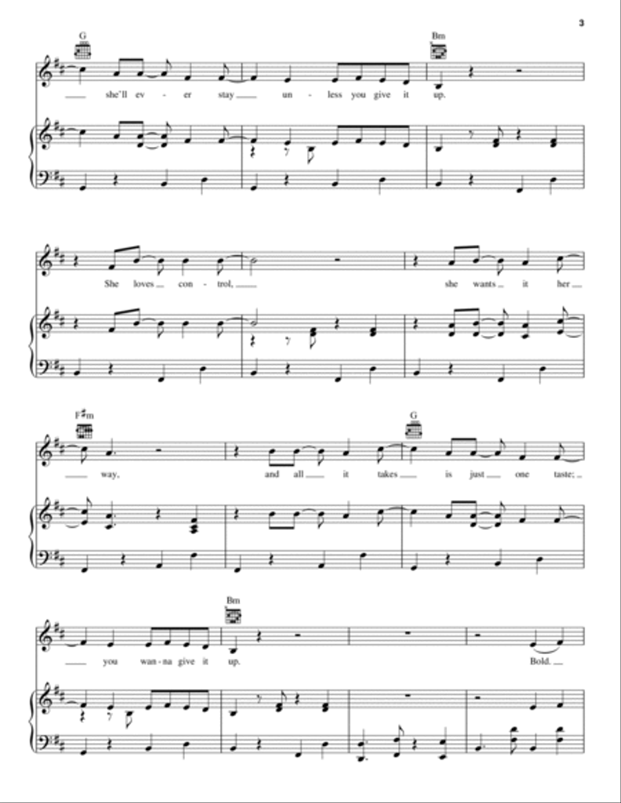 She Loves Control Piano, Vocal, Guitar scores gallery preview page 3