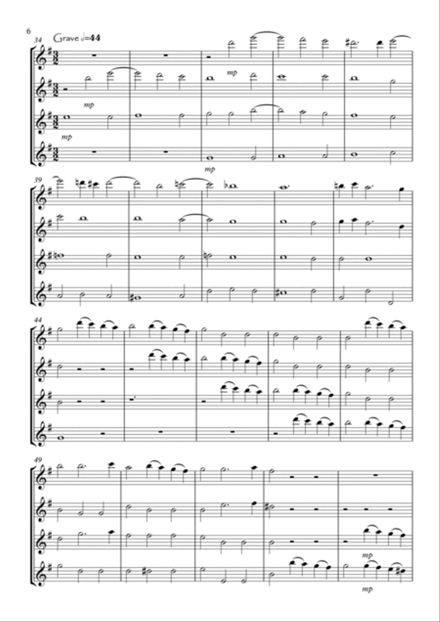 Concerto for Four Violins No.2 Woodwind Ensemble scores gallery preview page 6