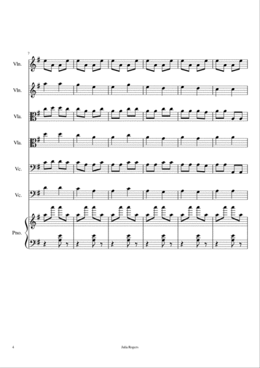 Fancy Pizzicato on the A & E string String Duet scores gallery preview page 4