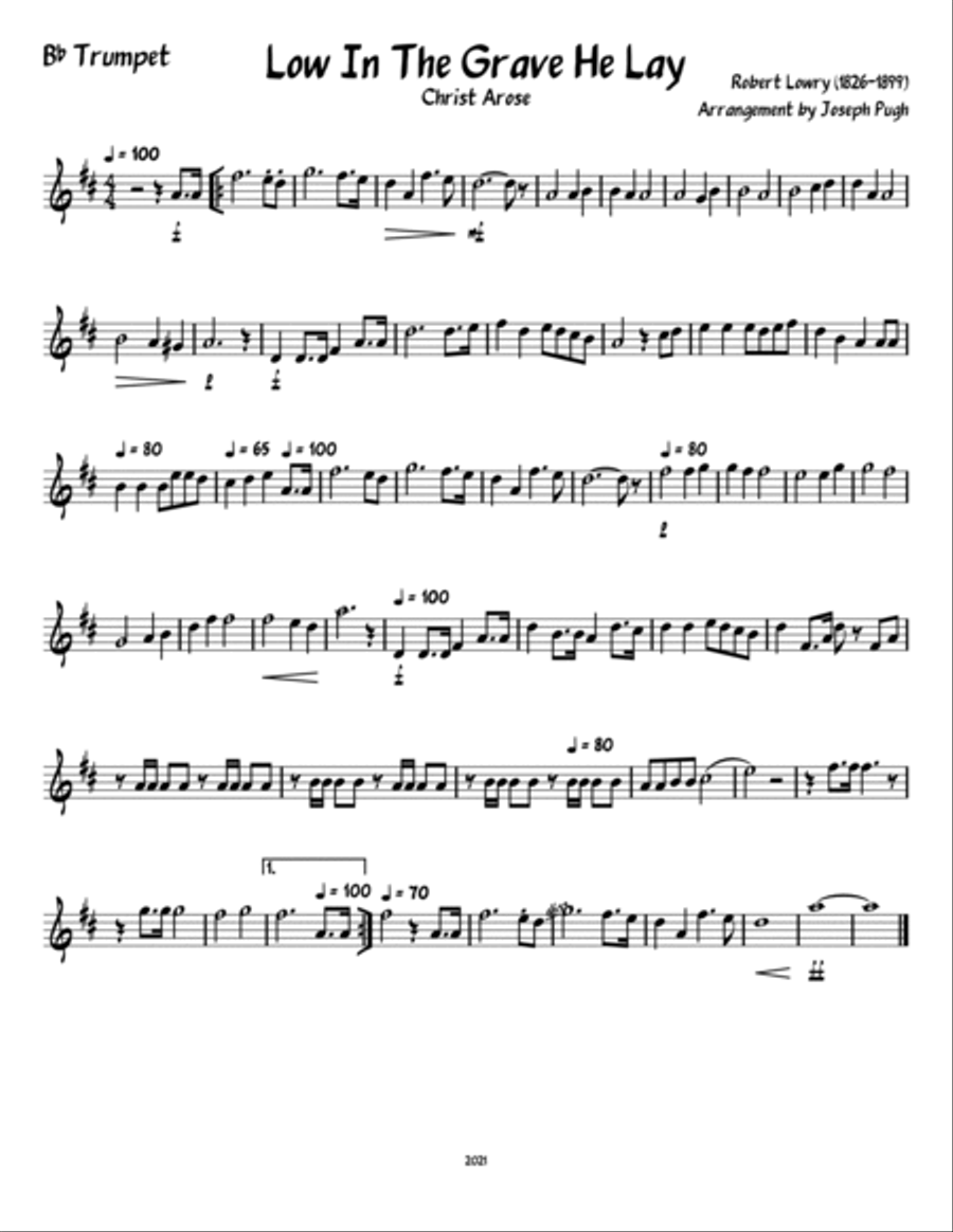 Low In The Grave He Lay (Christ Arose)-Brass Quintet Brass Quintet scores gallery preview page 5
