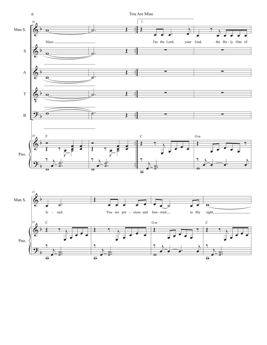 You Are Mine (Solo with SATB) Divisi scores gallery preview page 6