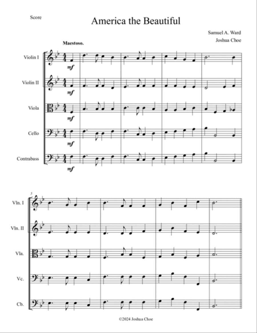 America the Beautiful String Orchestra scores gallery preview page 3