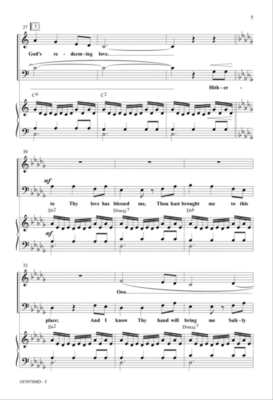 Come, Thou Fount of Every Blessing 4-Part scores gallery preview page 5