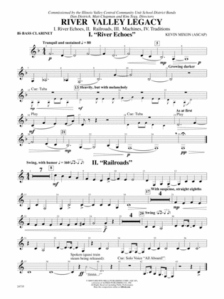 River Valley Legacy (I. River Echoes, II. Railroads, III. Machines, IV. Traditions): B-flat Bass Clarinet