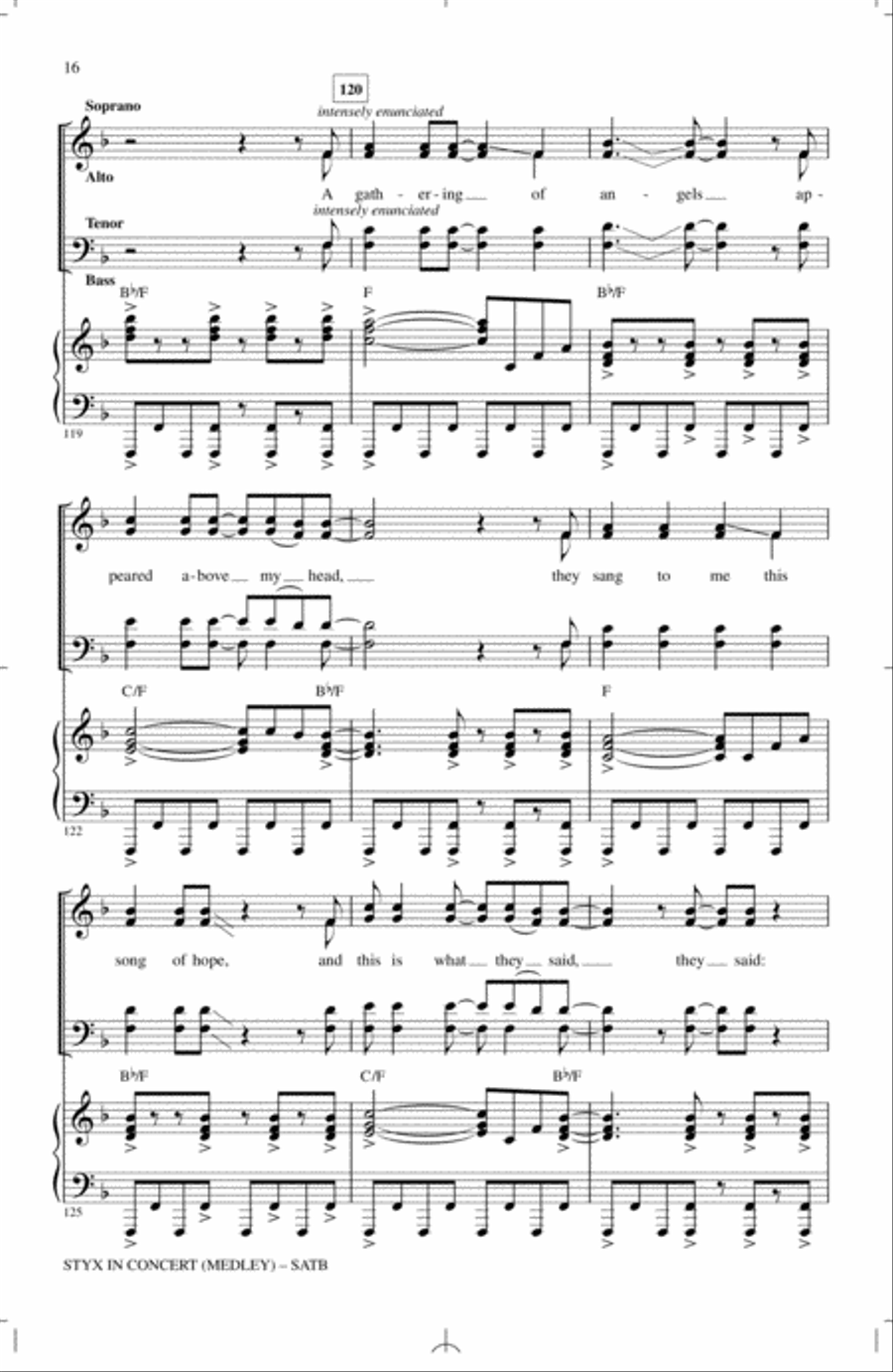 Styx In Concert (Medley) 4-Part scores gallery preview page 15