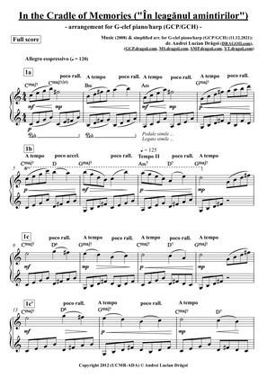 In the Cradle of Memories ("În leagănul amintirilor") - arr. for G-clef piano/harp (GCP/GCH) (from