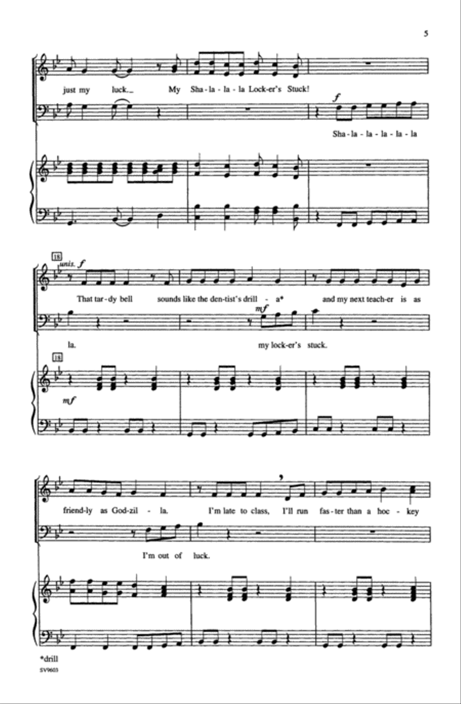 My Sha-la-la-la Locker's Stuck Choir scores gallery preview page 3