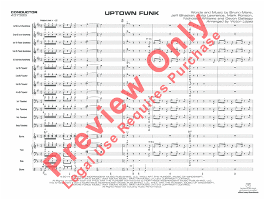 Uptown Funk Jazz Ensemble scores gallery preview page 2